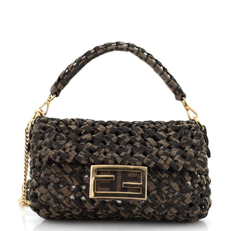 Fendi Baguette NM Bag Woven Zucca Canvas Medium
