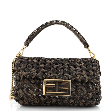 Fendi Baguette NM Bag Woven Zucca Canvas Medium
