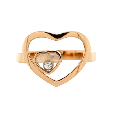 Chopard Happy Diamonds Heart Ring 18K Rose Gold with 1 Floating Diamond