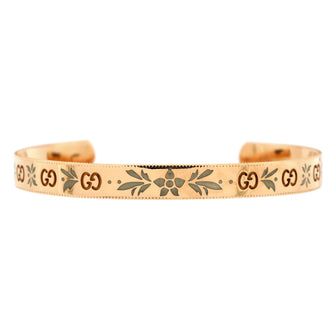 Gucci Icon Blooms Cuff Bracelet 18K Rose Gold with Enamel
