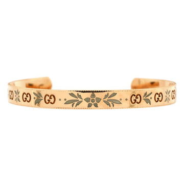 Gucci Icon Blooms Cuff Bracelet 18K Rose Gold with Enamel