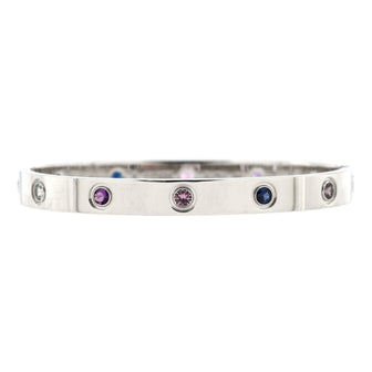 Cartier Love 10 Stone Bracelet 18K White Gold with Aquamarine, Sapphire, Spinel and Amethyst