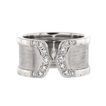 Cartier C de Cartier Ring 18K White Gold with Diamonds 10mm