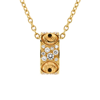 Louis Vuitton Empreinte Pendant Necklace 18K Yellow Gold with Pave Diamonds