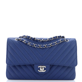 Chanel Classic Double Flap Bag Chevron Caviar Medium