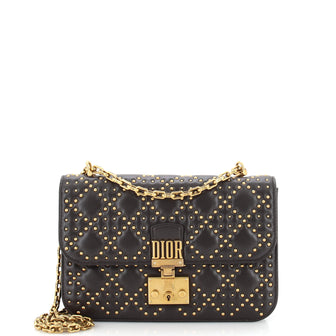Christian Dior Dioraddict Flap Bag Cannage Studded Lambskin Medium