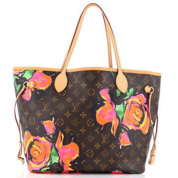 Louis Vuitton Neverfull Tote Limited Edition Monogram Roses MM