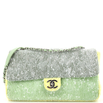 Chanel Waterfall CC Flap Bag Sequins Large