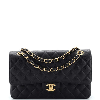 Chanel Classic Double Flap Bag Quilted Caviar Medium