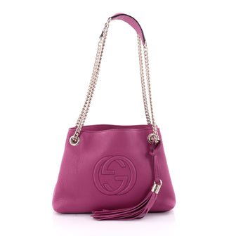 Gucci Soho Chain Strap Shoulder Bag Leather Mini Pink 2537801