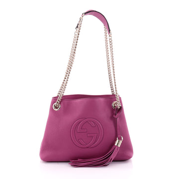 Gucci Soho Chain Strap Shoulder Bag Leather Mini Pink 2537801