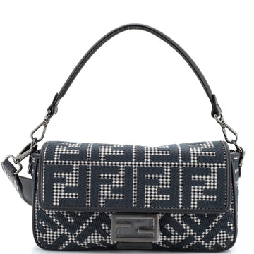 Fendi Baguette NM Bag Zucca Houndstooth Wool Medium