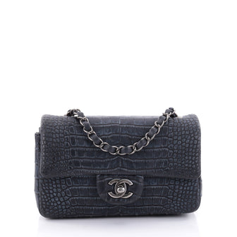 Chanel Classic Single Flap Bag Alligator Mini Blue 2538001