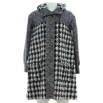 Chanel Women's Houndstooth Hooded Oversized Coat Tweed