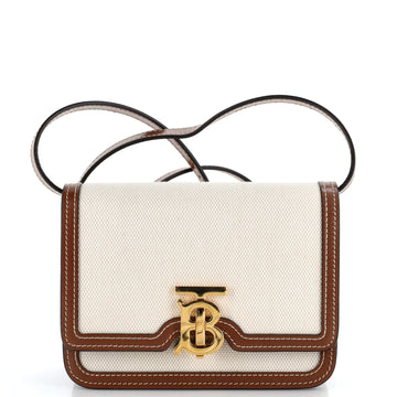 Burberry TB Flap Bag Canvas Mini