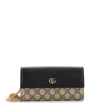 Gucci GG Marmont Continental Chain Wallet GG Coated Canvas and Leather