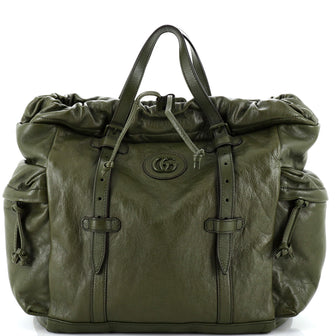 Gucci Double G Drawstring Tote Leather