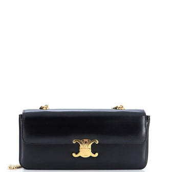 Celine Triomphe Chain Shoulder Bag Leather Medium
