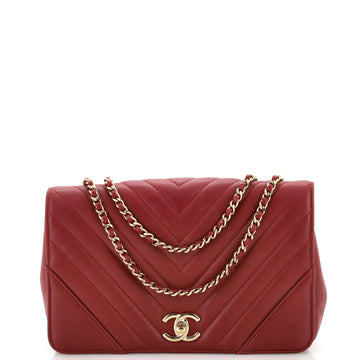 Chanel Statement Flap Bag Chevron Calfskin Small