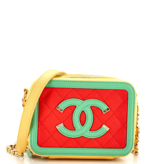 Chanel Filigree Vanity Clutch with Chain Quilted Caviar Mini