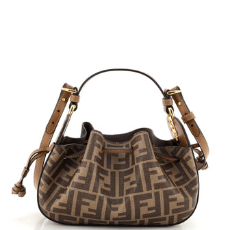 Fendi Pomodorino Bucket Bag Zucca Coated Canvas Mini