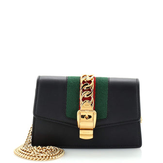 Gucci Sylvie Chain Shoulder Bag Leather Super Mini