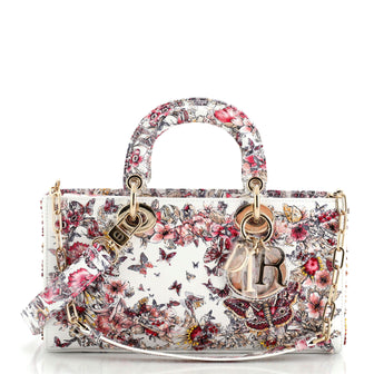 Christian Dior Lady D-Joy Bag Printed Leather and Beaded Embroidery Medium