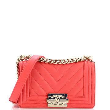 Chanel Boy Flap Bag Chevron Lambskin Small