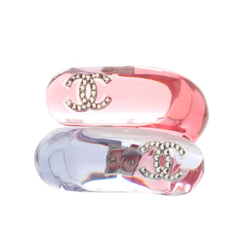 Chanel CC Hinged Cuff Bracelet Resin with Crystal Embellished Metal
