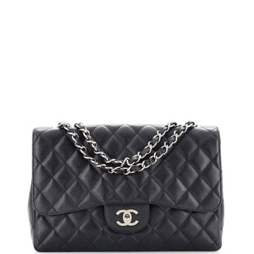 Chanel Classic Single Flap Bag Quilted Caviar Jumbo