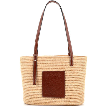 Loewe Square Basket Tote Woven Raffia Small