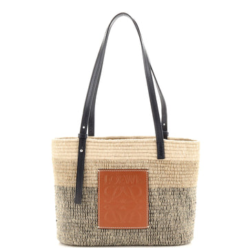 Loewe Square Basket Tote Woven Raffia Small