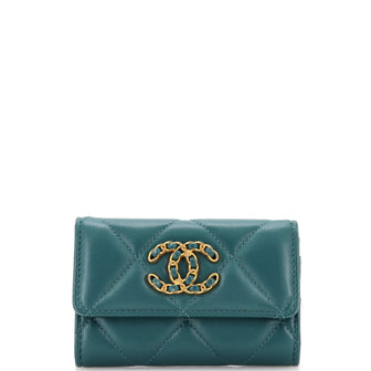 Chanel 19 Flap Card Case Quilted Leather