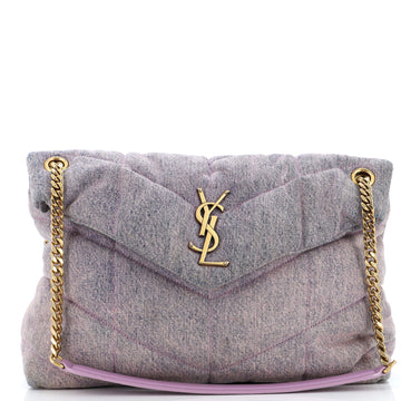 Saint Laurent Loulou Puffer Shoulder Bag Quilted Vintage Denim Medium