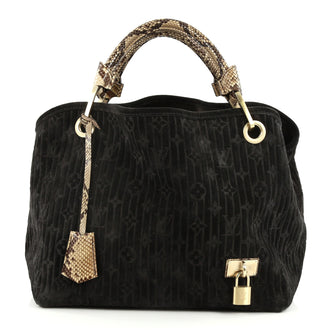 Louis Vuitton Limited Edition Whisper Bag Monogram Suede Black 2539605