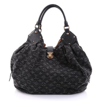 Louis Vuitton XL Hobo Denim Black 2539608