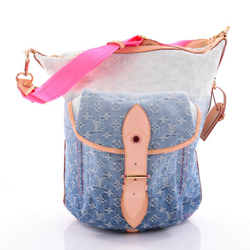 Louis Vuitton Sunburst Handbag Denim PM Blue 2539612