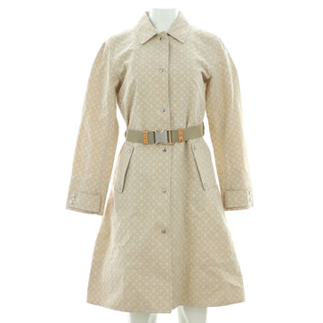 Louis Vuitton Women's Single Breasted Belted Trench Coat Monogram Cotton