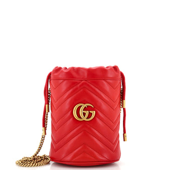 Gucci GG Marmont Bucket Bag Matelasse Leather Mini