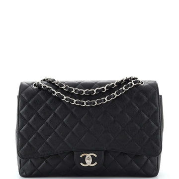 Chanel Classic Double Flap Bag Quilted Caviar Maxi