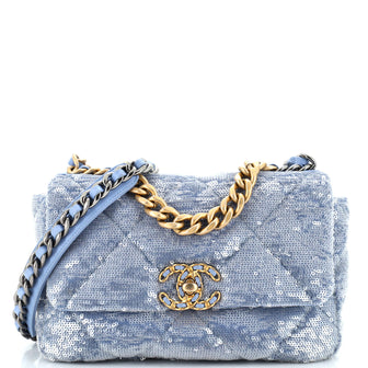 Chanel 19 Flap Bag Quilted Sequins Medium