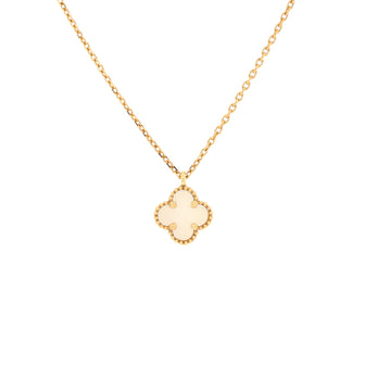 Van Cleef & Arpels Sweet Alhambra Pendant Necklace 18K Yellow Gold and Mother of Pearl