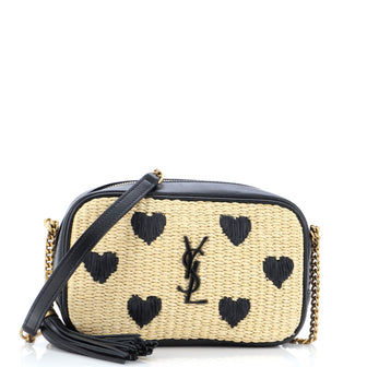 Saint Laurent Lou Camera Bag Woven Raffia Mini