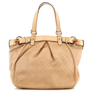 Gucci Belted Bamboo Tote Diamante Canvas with Leather Medium