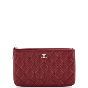 Chanel Classic O Case Pouch Quilted Caviar Small