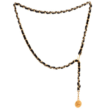 Chanel Vintage Medallion Chain Belt Metal and Leather