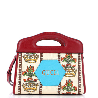 Gucci Aria 100th Anniversary Cut Out Handle Tote Limited Edition Canvas Mini