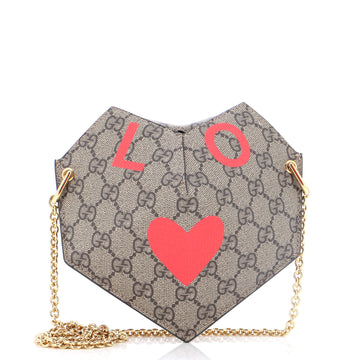 Gucci Valentine's Day Heart Bag Printed GG Coated Canvas Small