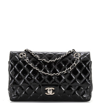 Chanel Classic Double Flap Bag Quilted Patent Medium