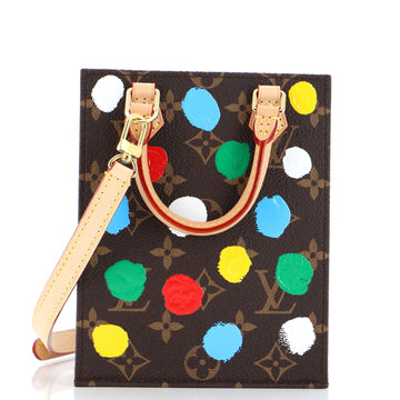 Louis Vuitton Petit Sac Plat Bag Yayoi Kusama Painted Dots Monogram Canvas